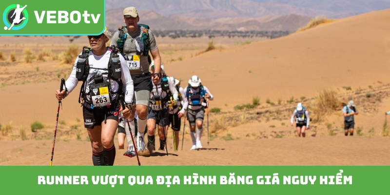 Runner vượt qua địa hình băng giá nguy hiểm