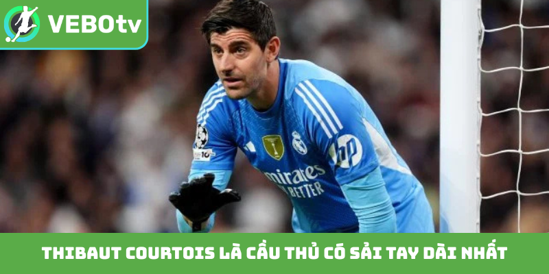 Thibaut Courtois là cầu thủ có sải tay dài nhất